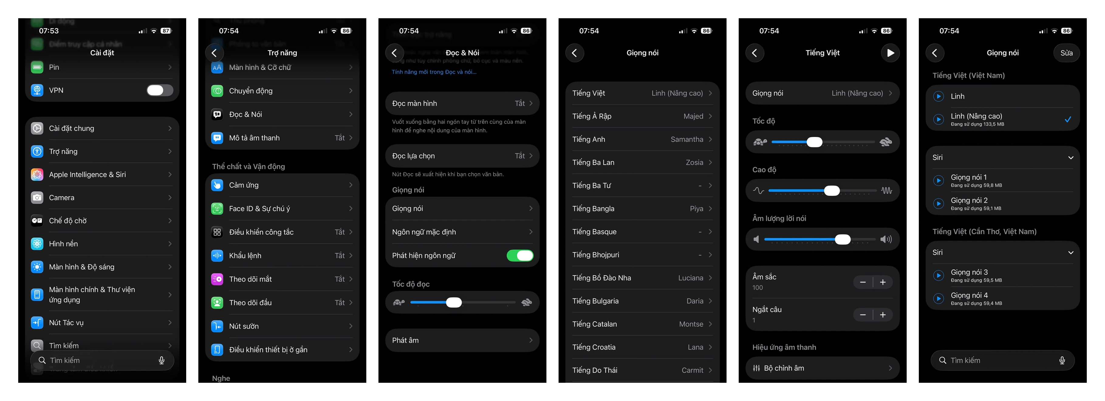 Cách mở giọng tiếng Việt chất lượng cao trên iOS