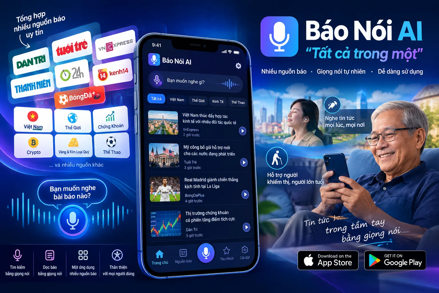 Báo Nói AI - Ứng dụng tin tức "Tất cả trong một"